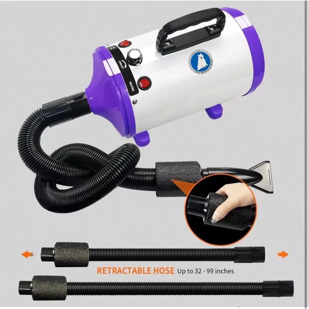 Dog Dryer, Pet Grooming Hair Dryer - Dog Hair Dryer with Adjustable Temperature